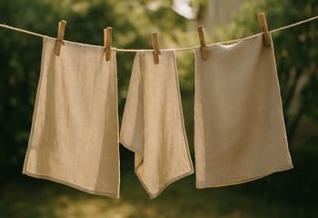 Ahşap askıda havalandırılan nevresim: doğal ışık altında kurutma