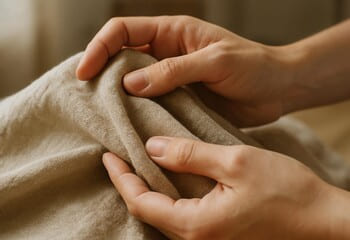 Elde kumaş tutuşu: saten örgünün yumuşak akışı