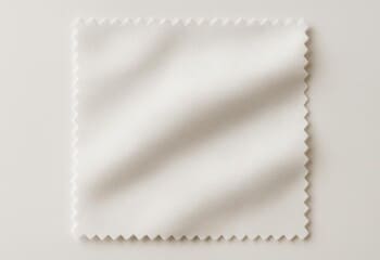 Beyaz pamuk saten numunesi: ince parlaklıkta sık dokuma