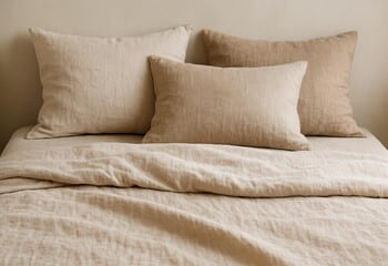 Linen Calm seti: keten taban, bej tonlar ve nefes alan doku