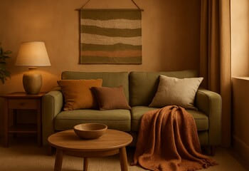 Toprak palet kapsülü: zeytin ve kil tonlarının sıcak akışı