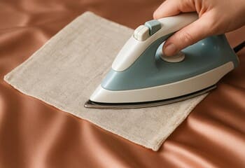 Saten için pres bezi ile ütüleme